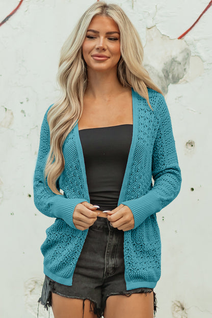 Open Front Knit Cardigan For Women