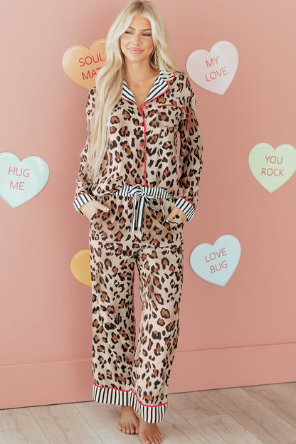 Leopard Print Pajama Set For Trendy Comfort