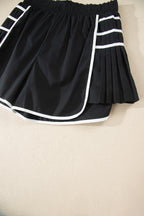 Bonbon Contrast Trim Pleated Casual Active Shorts