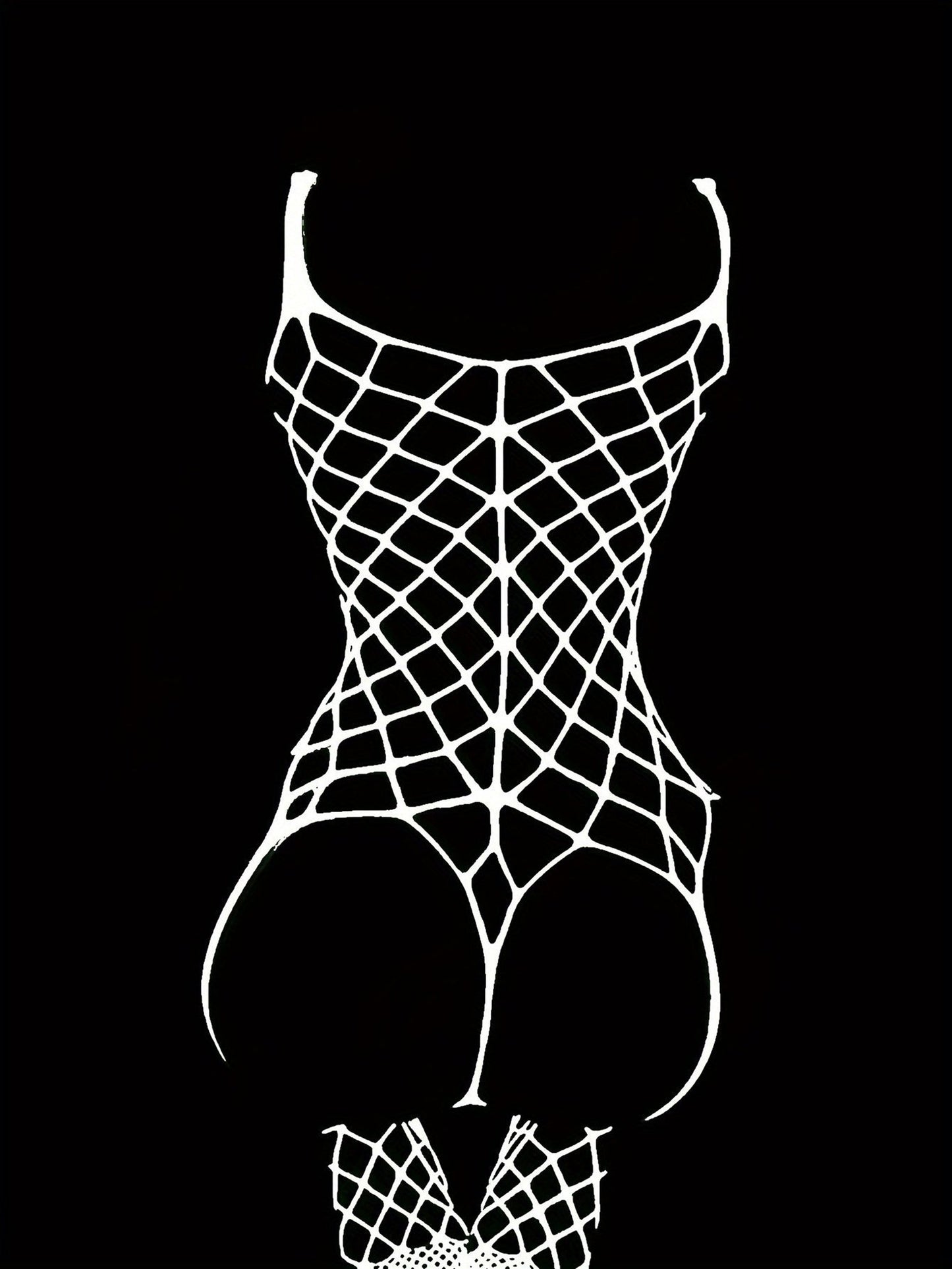 Luminous Fishnet Bodystocking - Open Crotch Women's Hot Lingerie &