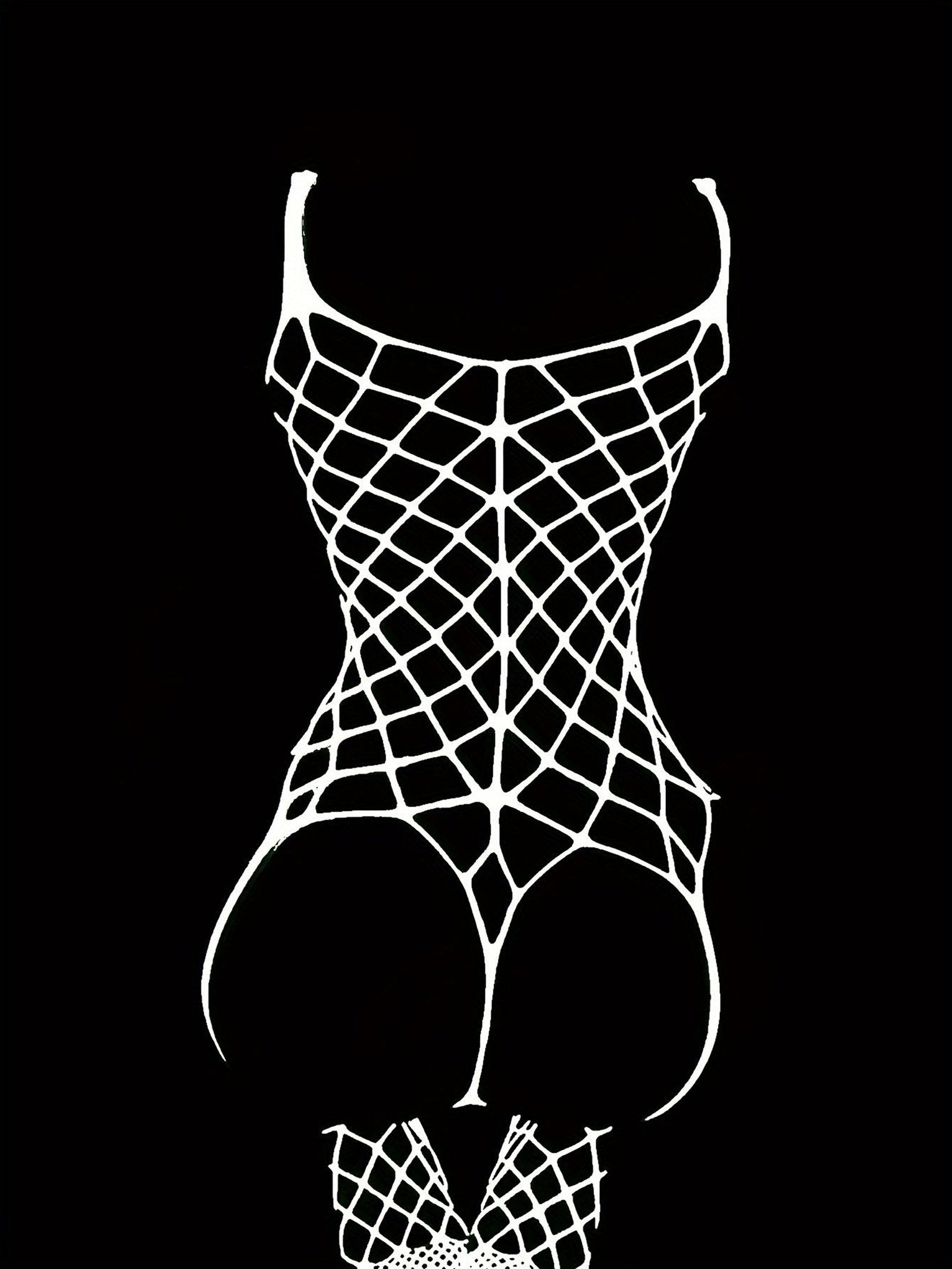 Luminous Fishnet Bodystocking - Open Crotch Women's Hot Lingerie &
