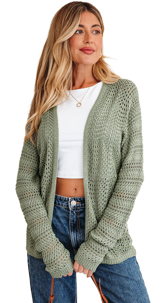 Green Scalloped Edge Cardigan