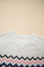 Pink Stripe Geometric Cardigan For Stylish Wear