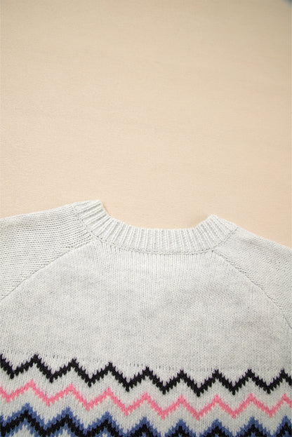 Pink Stripe Geometric Cardigan For Stylish Wear