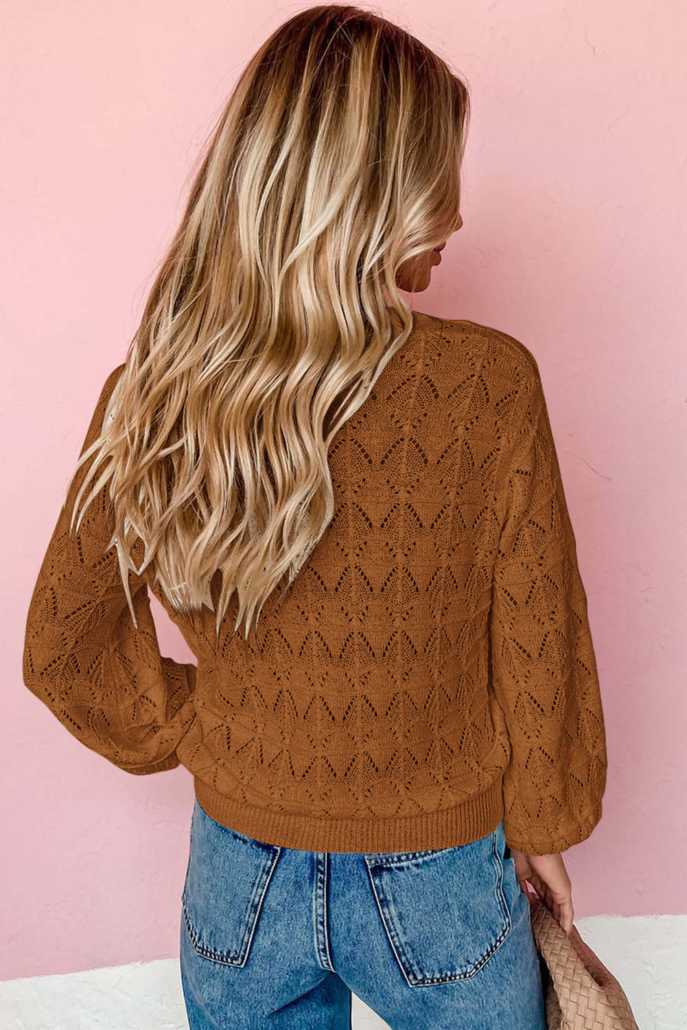 Brown Crochet Cardigan For Women