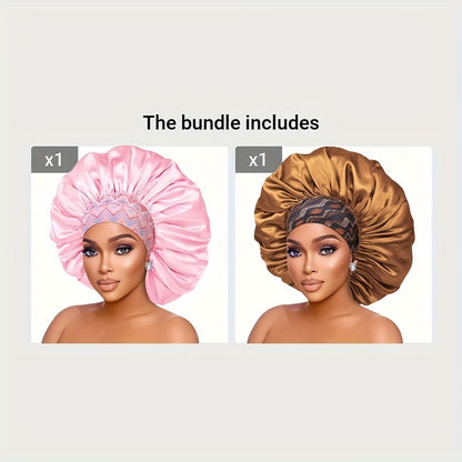 Elegant Floral Satin Shower Cap