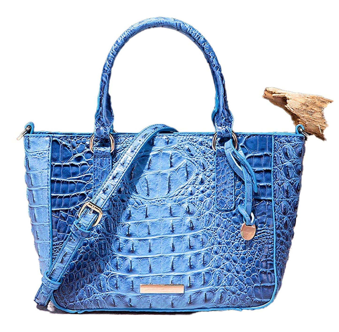 Crocodile Pattern Satchel Handbag Pink