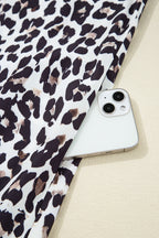 Leopard Print Flared Dress Long Sleeve Mini