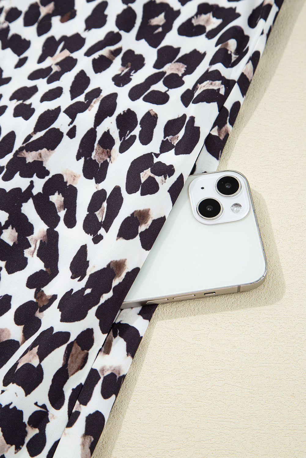 Leopard Print Flared Dress Long Sleeve Mini