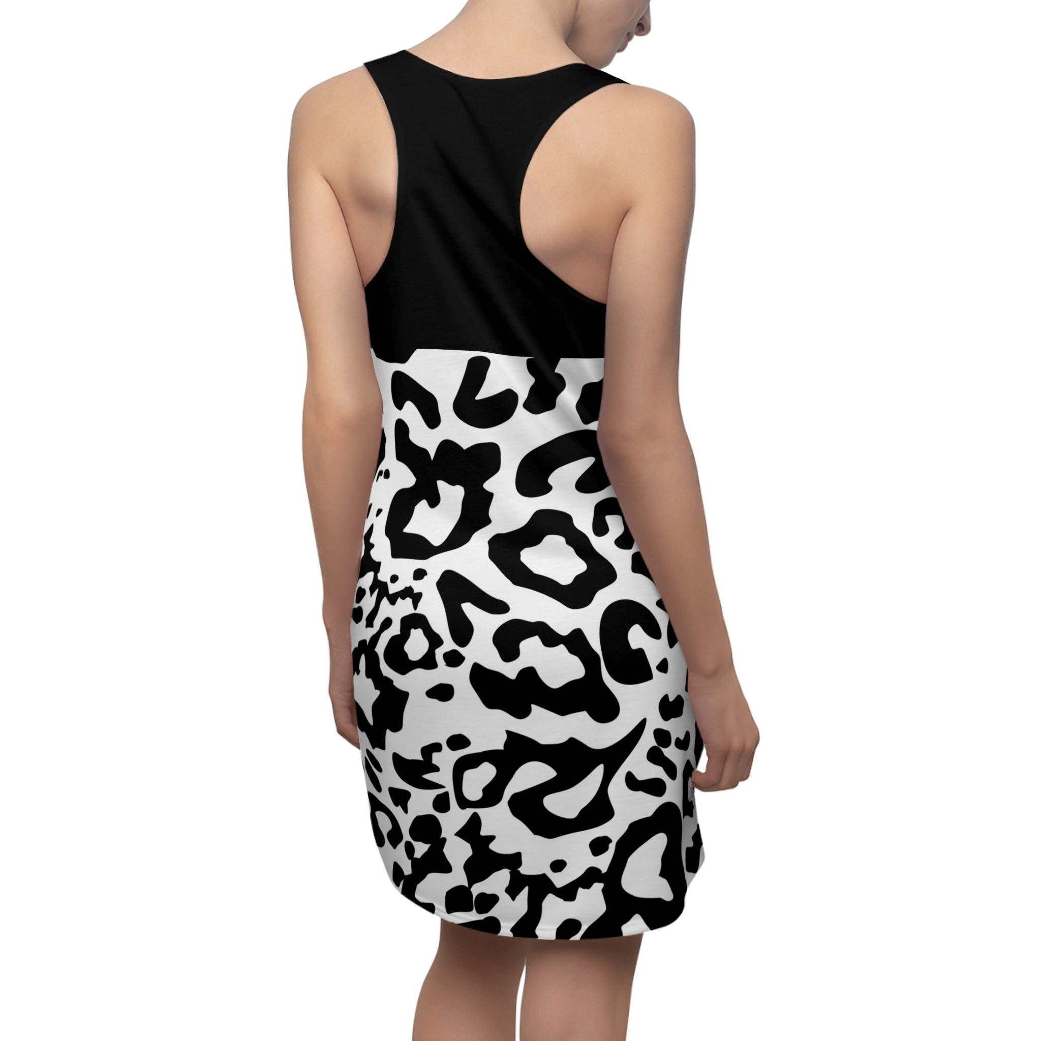 Black White Summer Dress Womens Racer Back