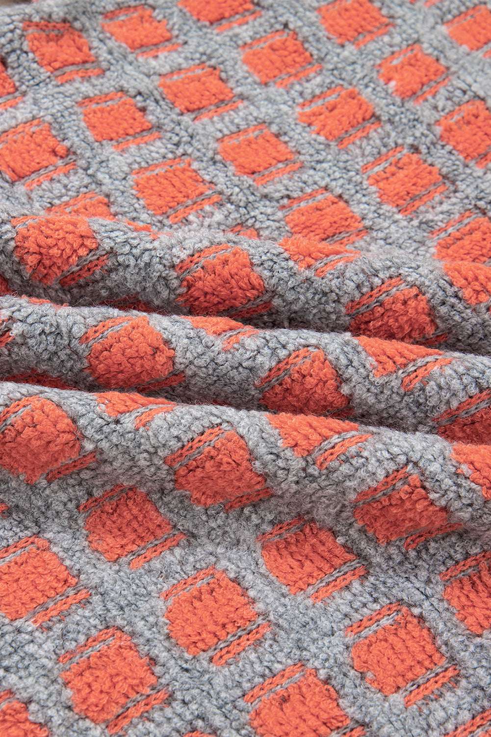 Pink Checkered Oversized Sweater