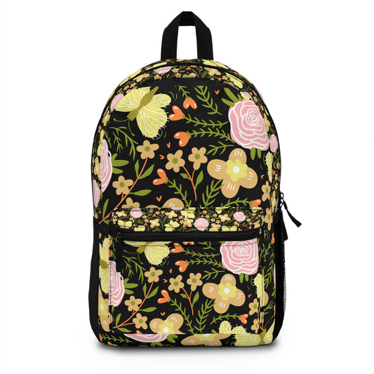 Green Butterfly Floral Backpack
