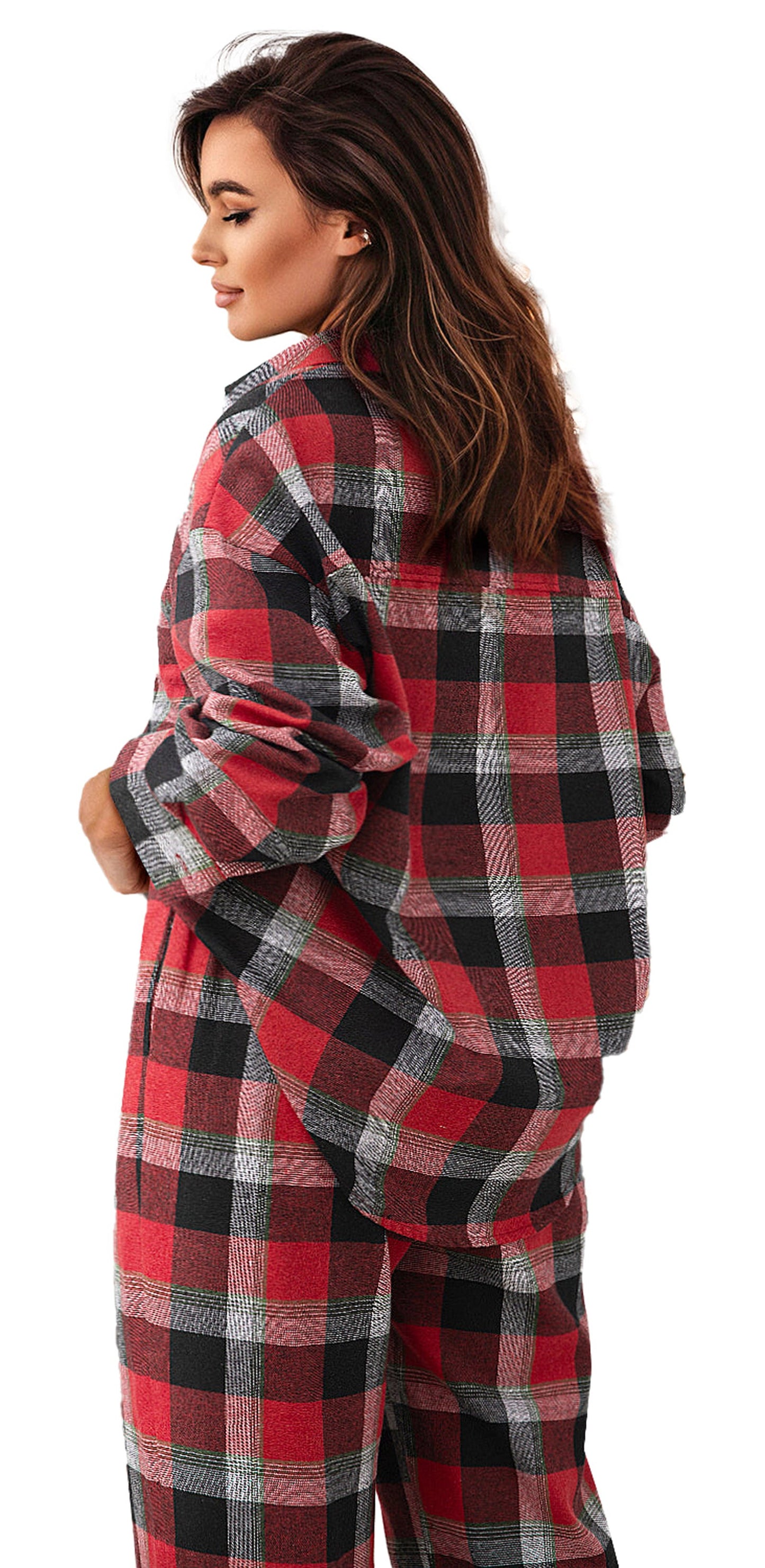 Red Checkered Christmas Lounge Set