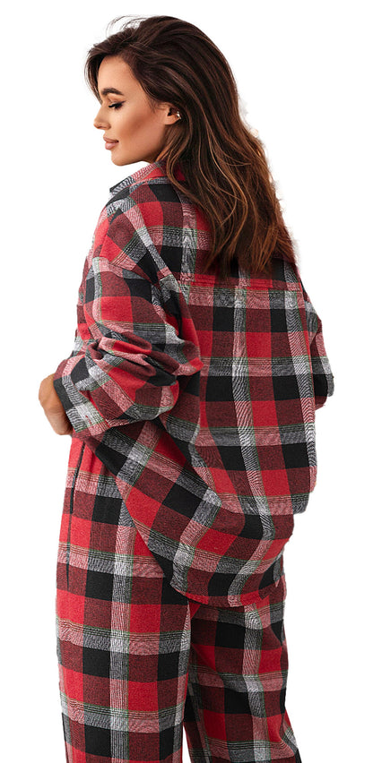 Red Checkered Christmas Lounge Set