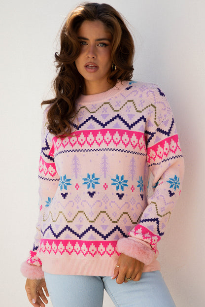 Multicolour Ethnic Christmas Sweater