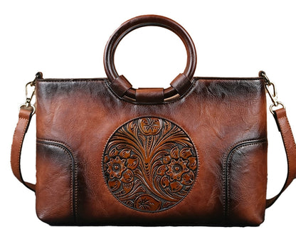 Vintage Flower Embossed Tote Bag