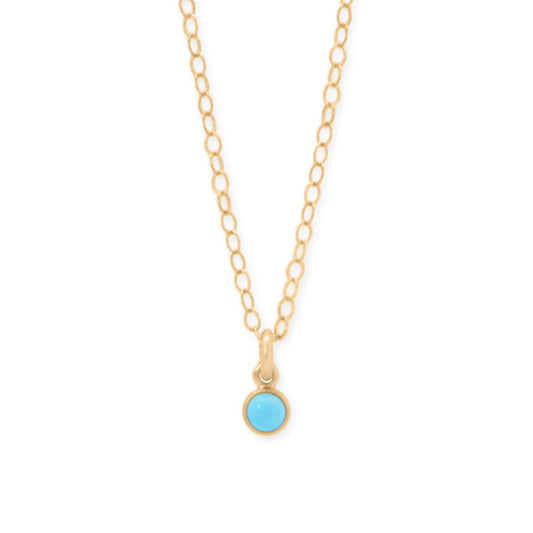 15" + 2.5" 14/20 Gold Filled 3mm Imitation Turquoise Necklace