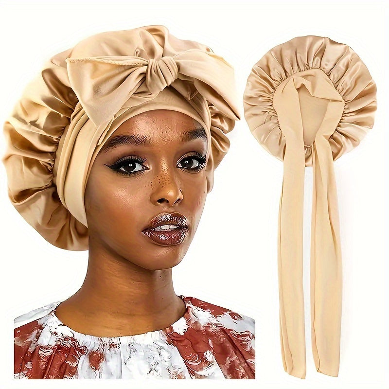 Satin Bonnet With Bow For Women