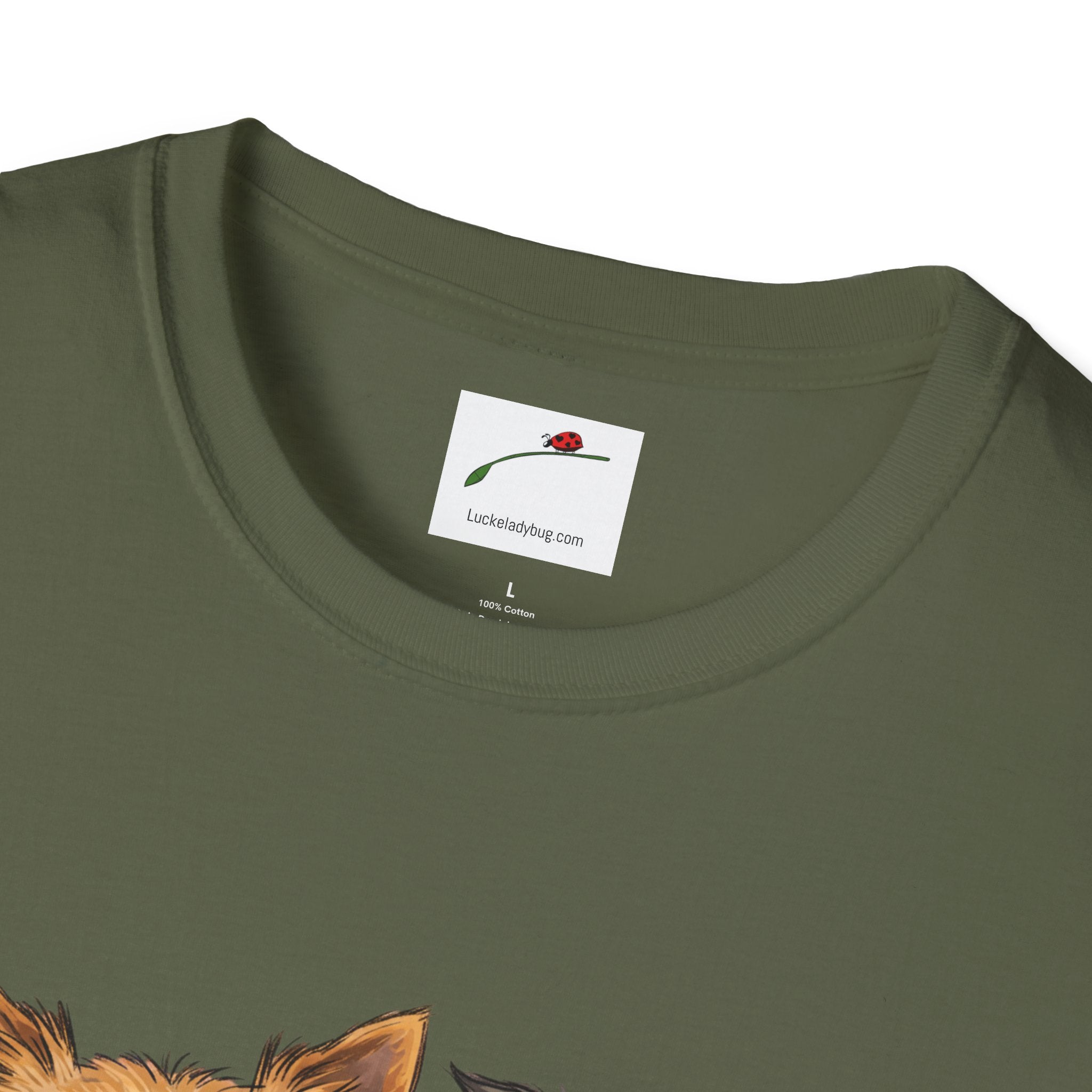 Camiseta LuckeLadybug para mujer con la imagen de una linda mamá yorkshire terrier