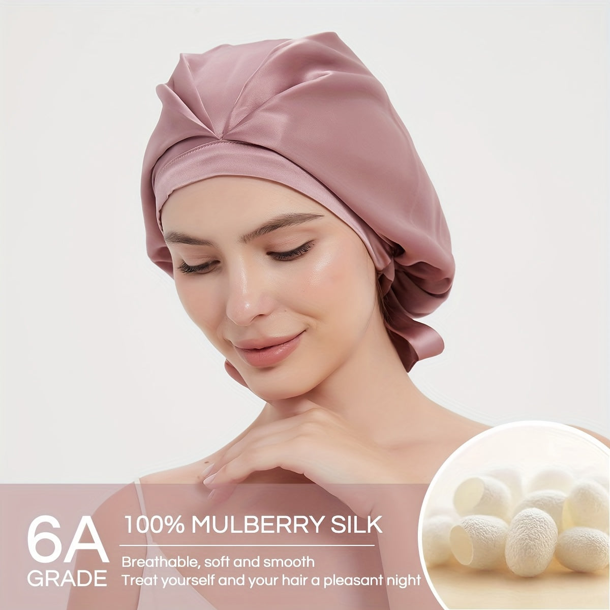 100% Silk Bonnet For Women Hair Care