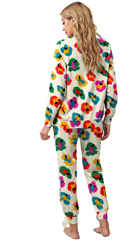 Apricot Leopard Print Lounge Set