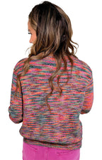 Purple Space Dye Sweater For Trendy Looks
