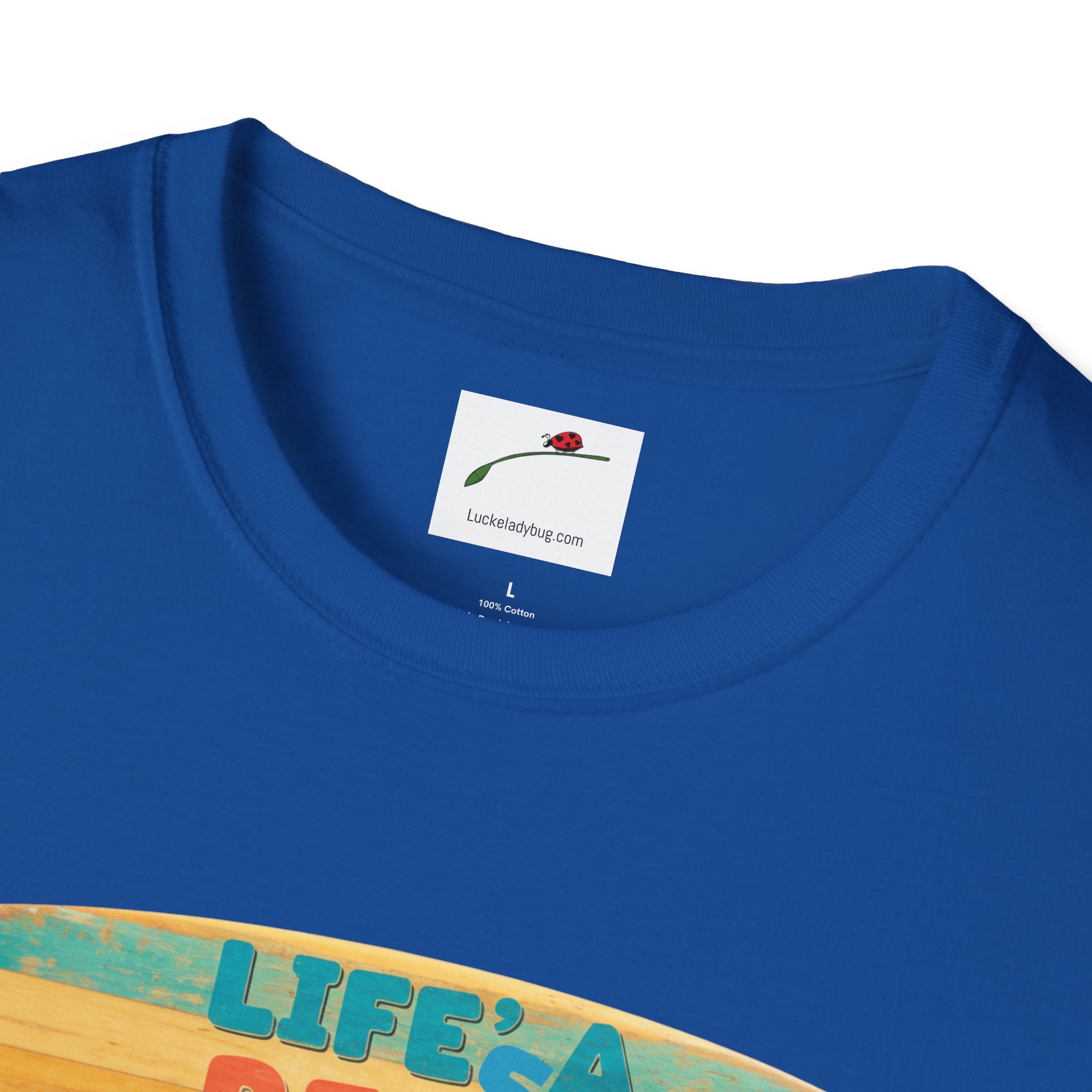 Lifes A Beach Text Stylish Summer Apparel Softstyle T-Shirt