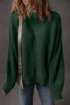 Mist Green Loose Sweater For Trendy Looks
