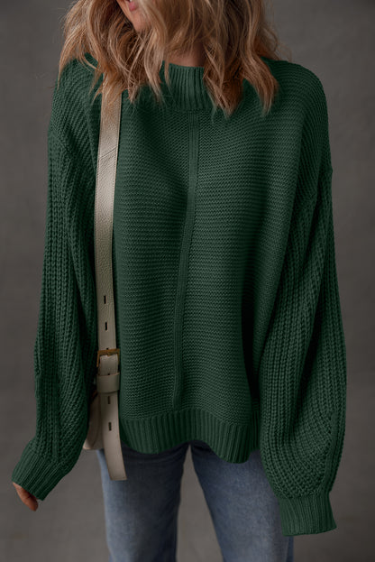 Mist Green Loose Sweater For Trendy Looks