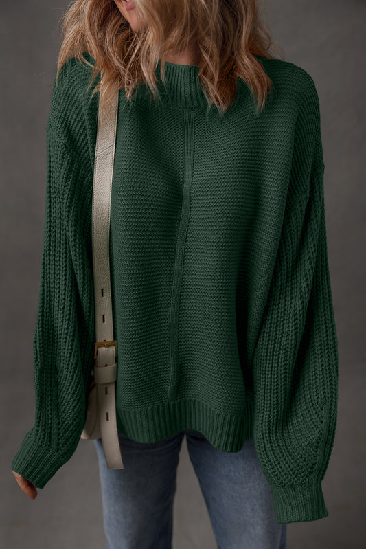 Mist Green Loose Sweater For Trendy Looks