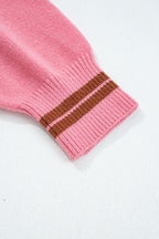 Peach Blossom Embroidered Western Sweater