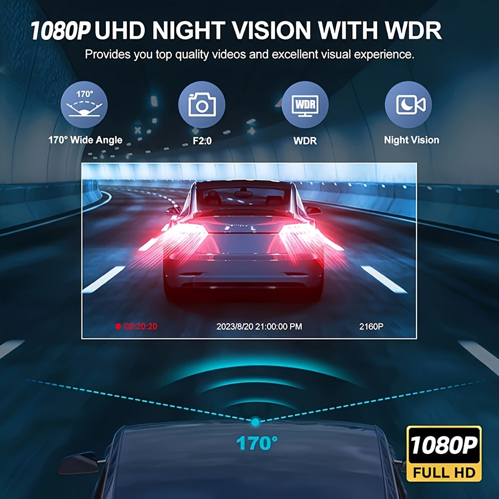 Triple Lens Car Dash Cam With Night Vision
