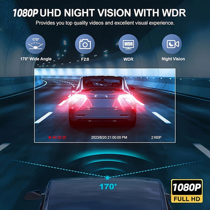 Triple Lens Car Dash Cam With Night Vision