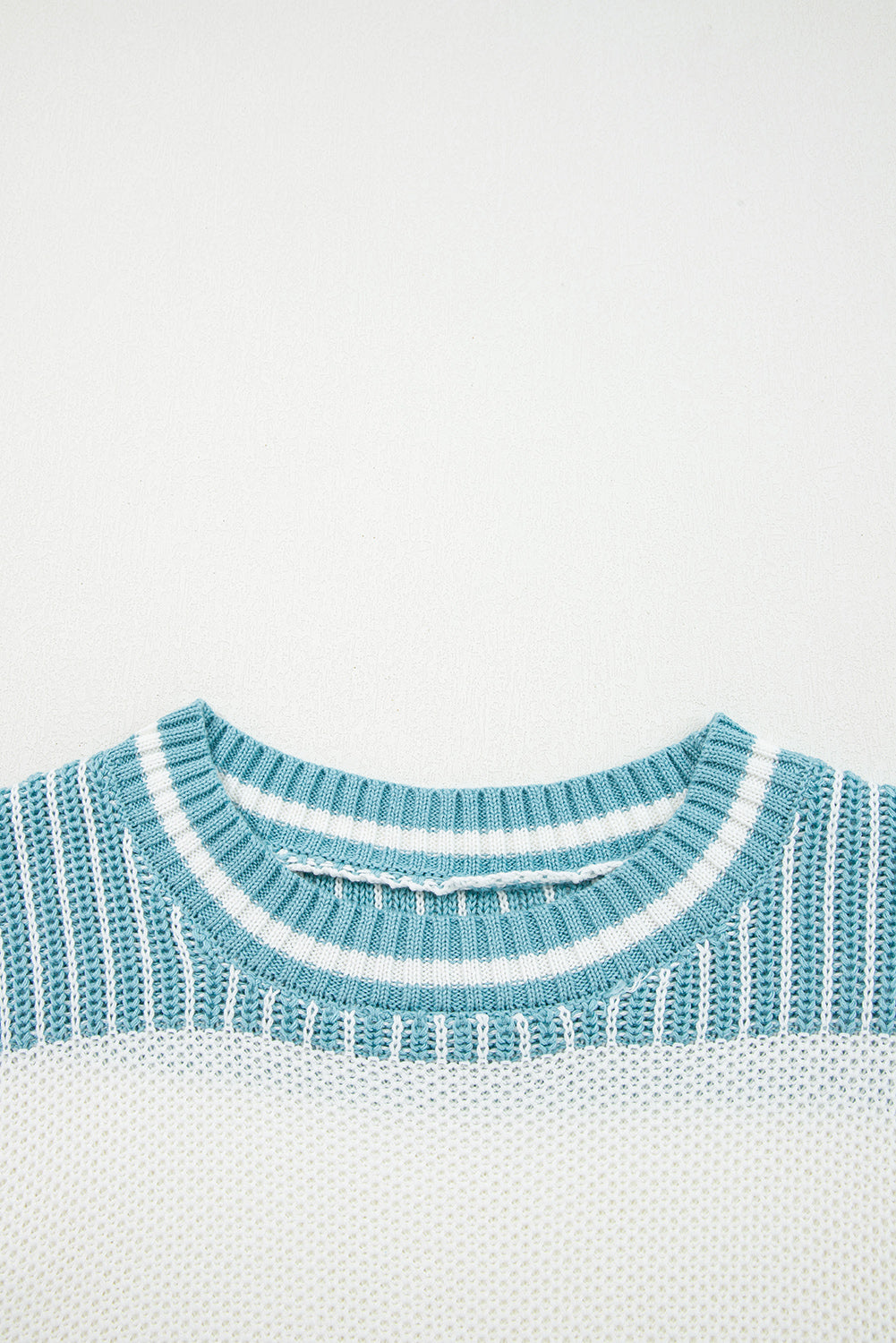 Brown Striped Patchwork Sweater For Trendy Look
