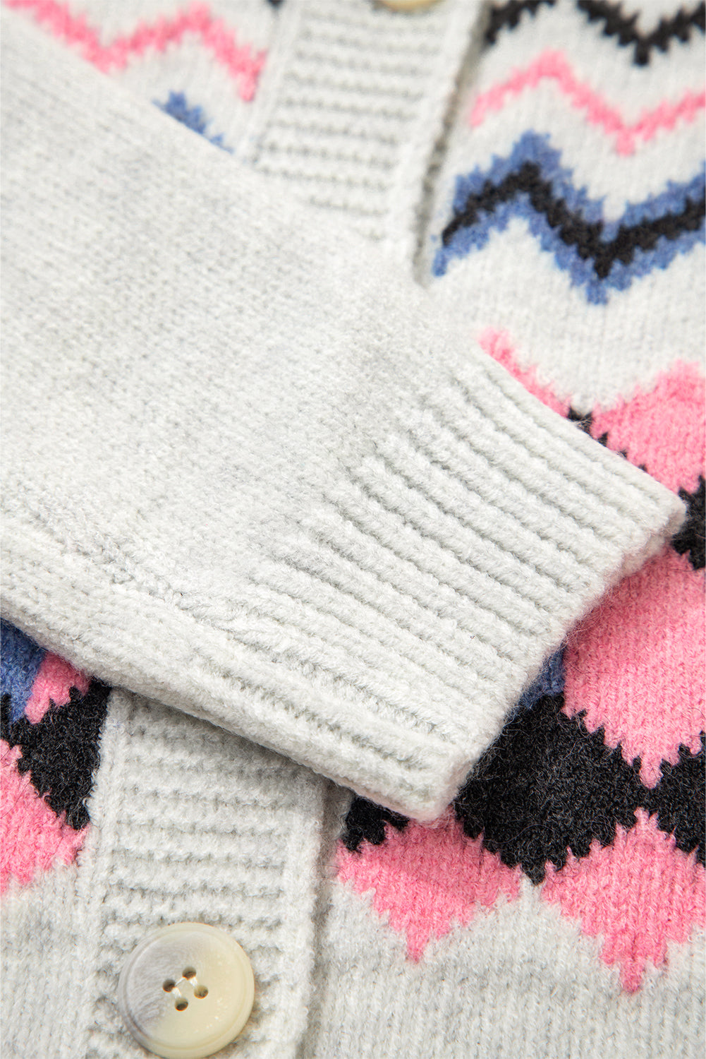 Pink Stripe Geometric Cardigan For Stylish Wear