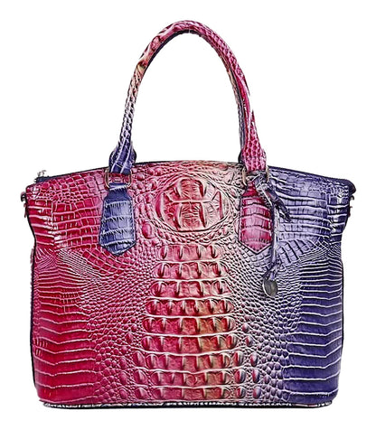 Crocodile Embossed Womens Handbag Chic Satchel