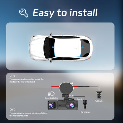 3 Channel Dash Cam With Night Vision