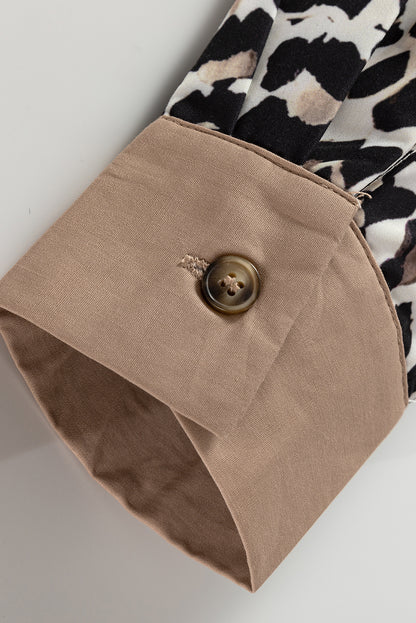 Leopard Print Flared Dress Long Sleeve Mini