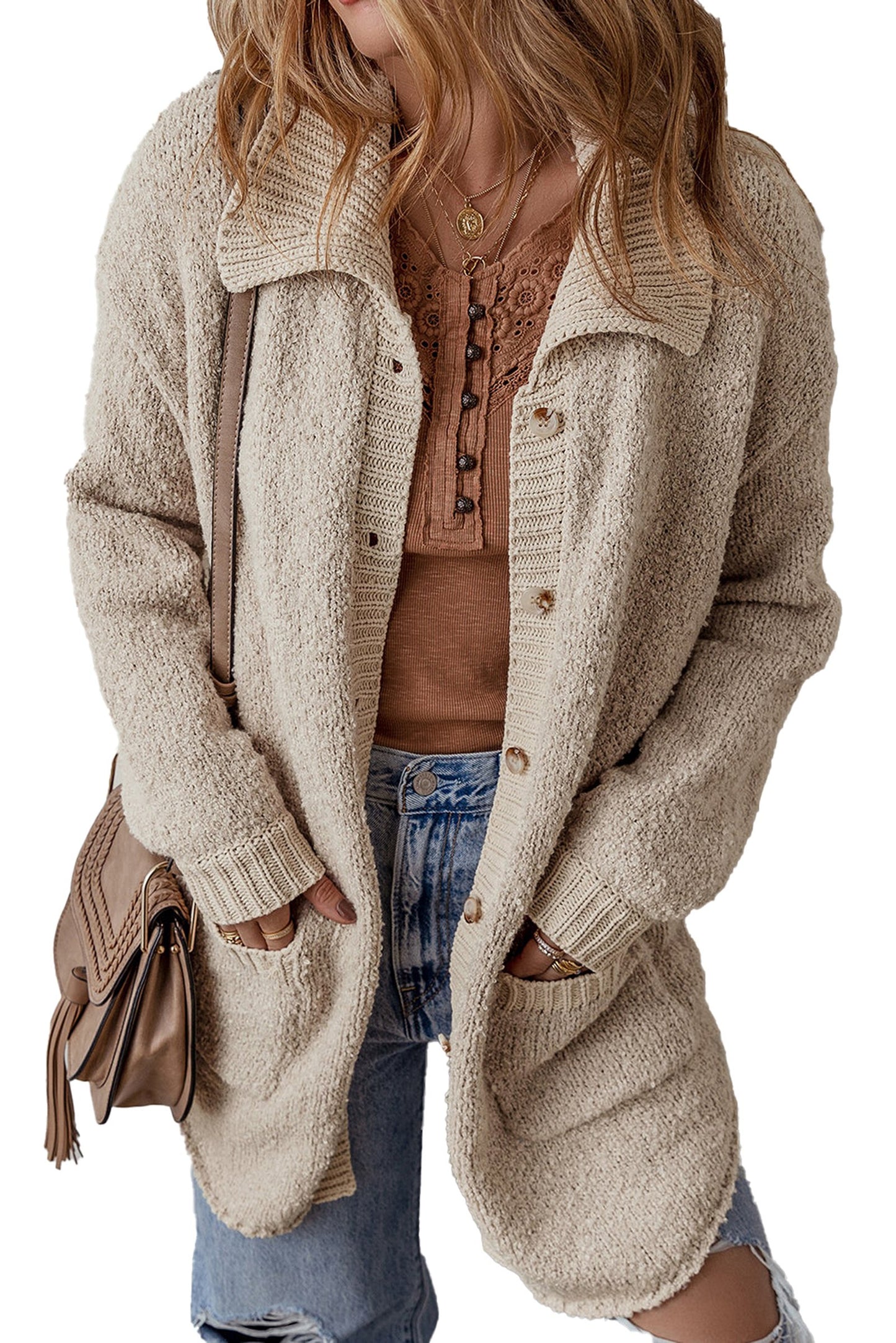 Jet Stream Collared Button Up Cardigan