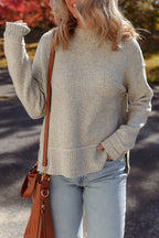 Gray Waffle Knit Sweater For Stylish Comfort
