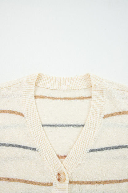 Multicolour Striped Cardigan Sweater