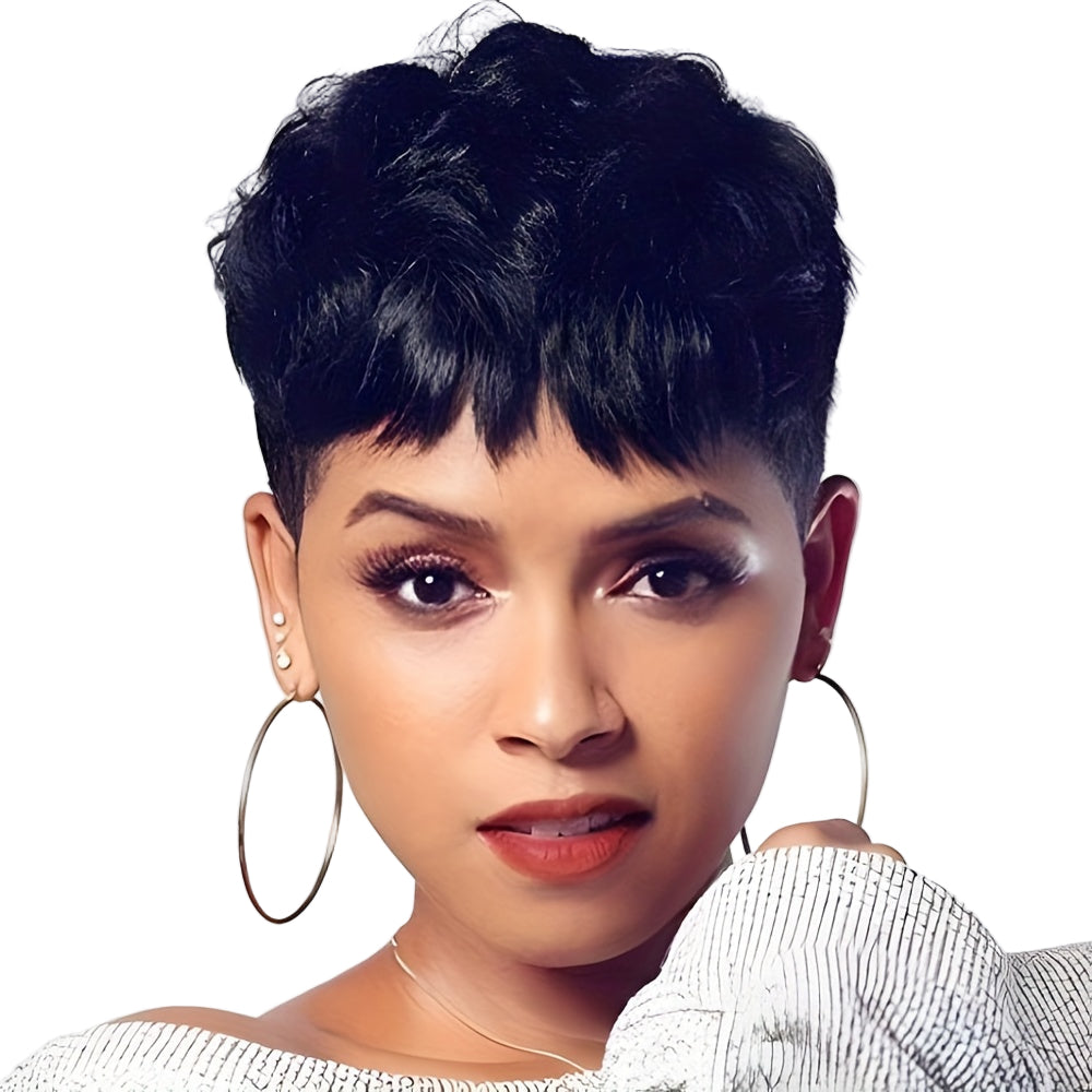 Short Heat Resistant Pixie Wig