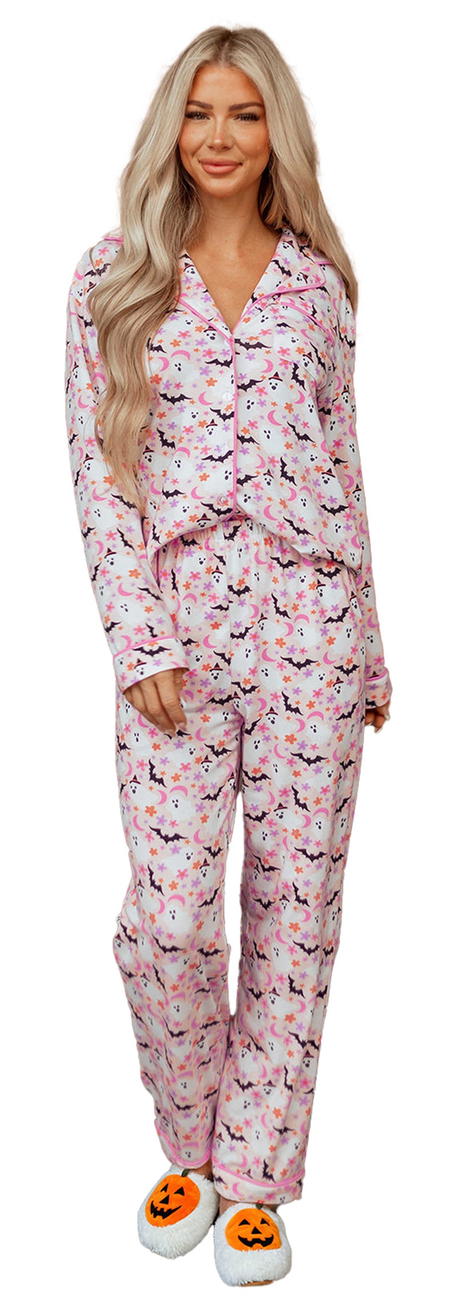 Pink Halloween Pajama Set For Cozy Nights