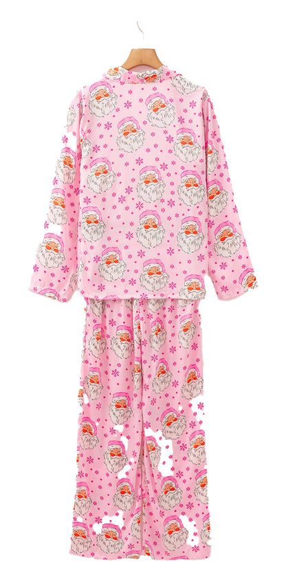 Pink Santa Christmas Pajama Set