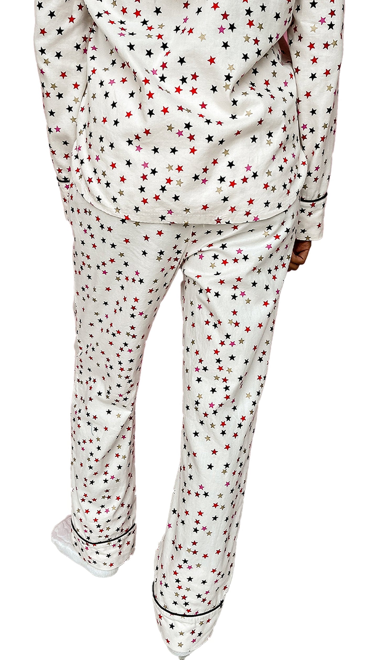 White Star Pajama Set Women For Cozy Nights