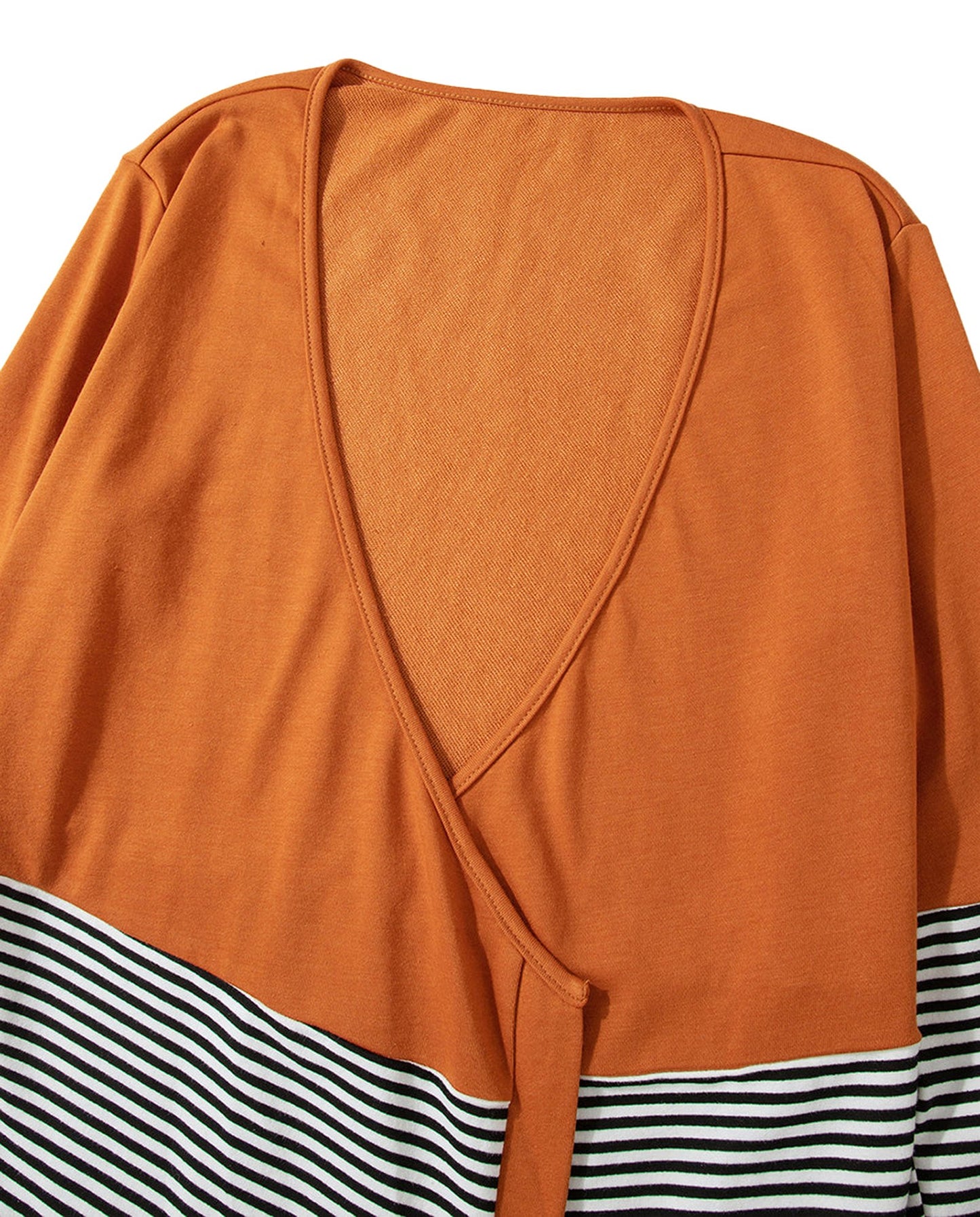 Orange Colorblock Cardigan For Chic Style