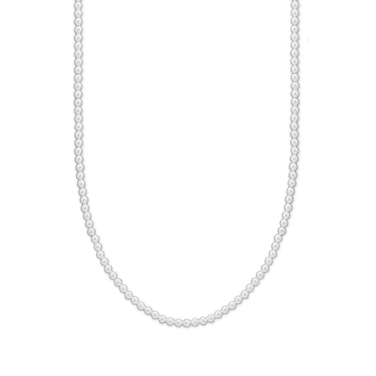3mm silver bead necklace crafted by LuckeLadybug LLC for elegant and stylish looks