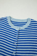 Cable Knit Cardigan Men in Striped Design