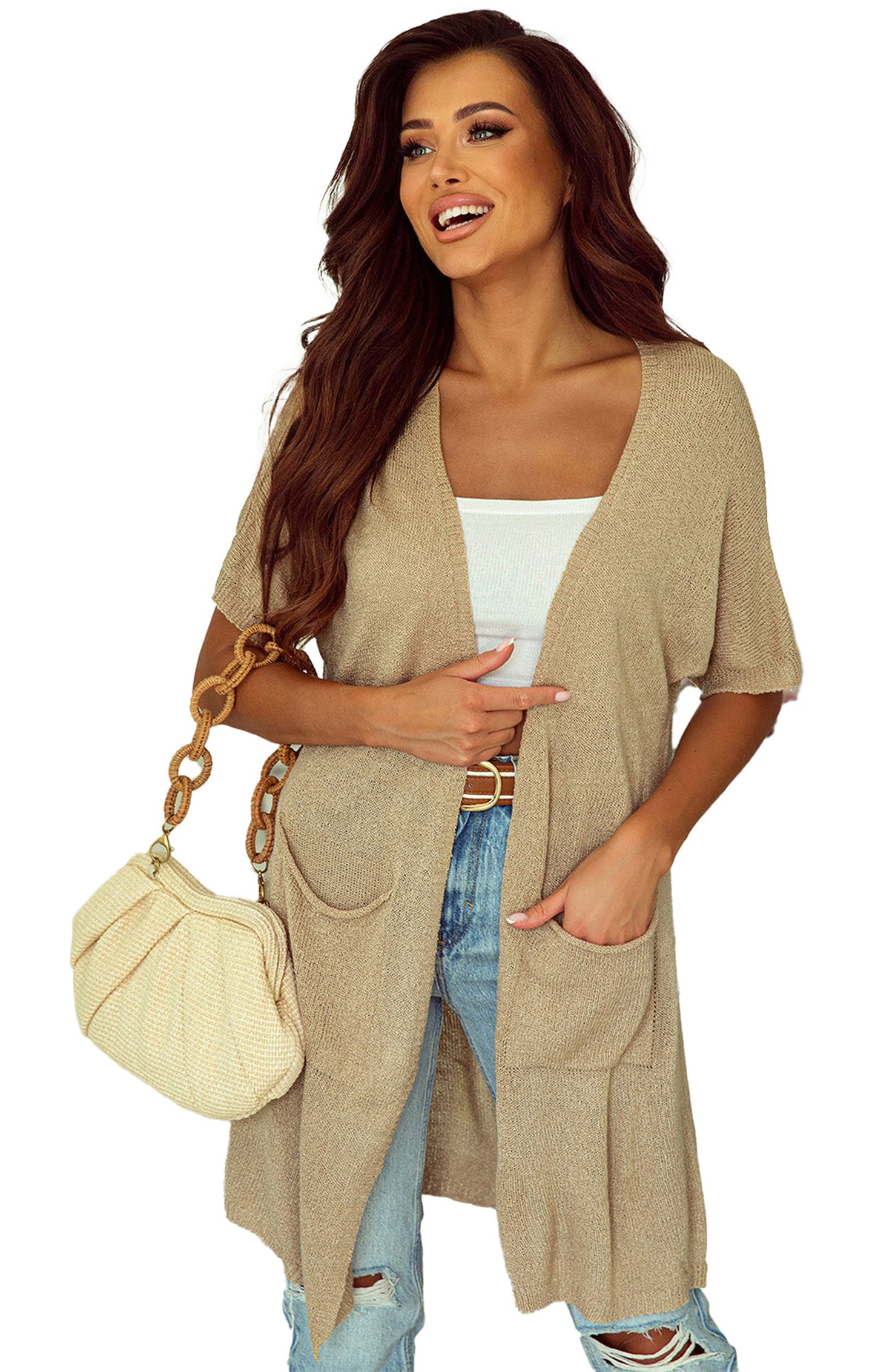 Black Dolman Sleeve Cardigan For Trendy Style