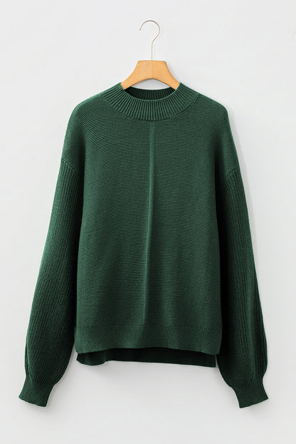 Mist Green Loose Sweater For Trendy Looks
